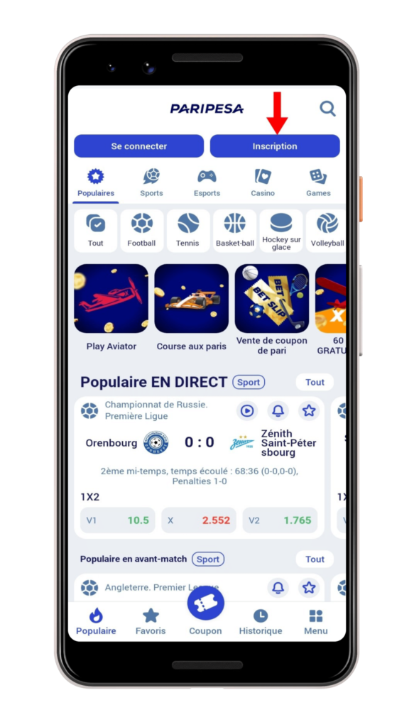 registration on paripesa app